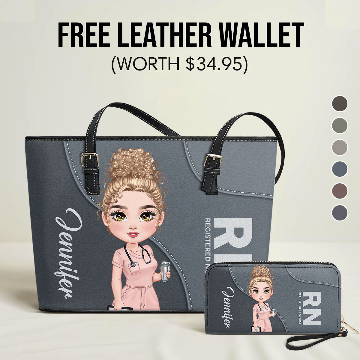 Refined Nurse Life - Personalized Custom Nurse Leather Tote Bag Deal
