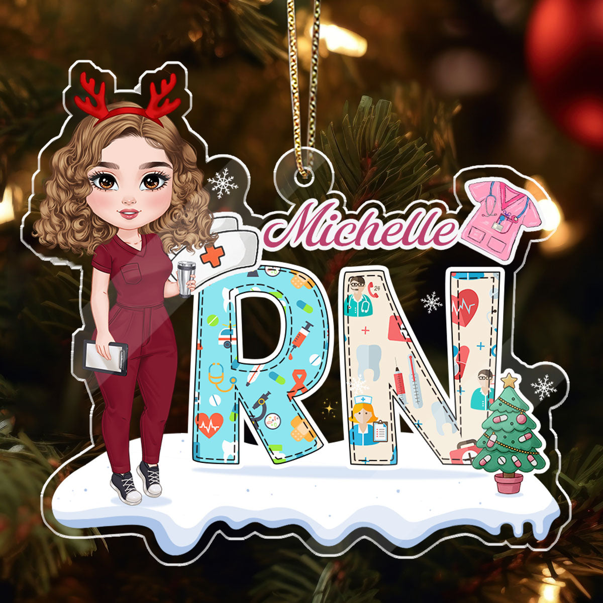 Nurse Colorful - Personalized Nurse Acrylic Ornament