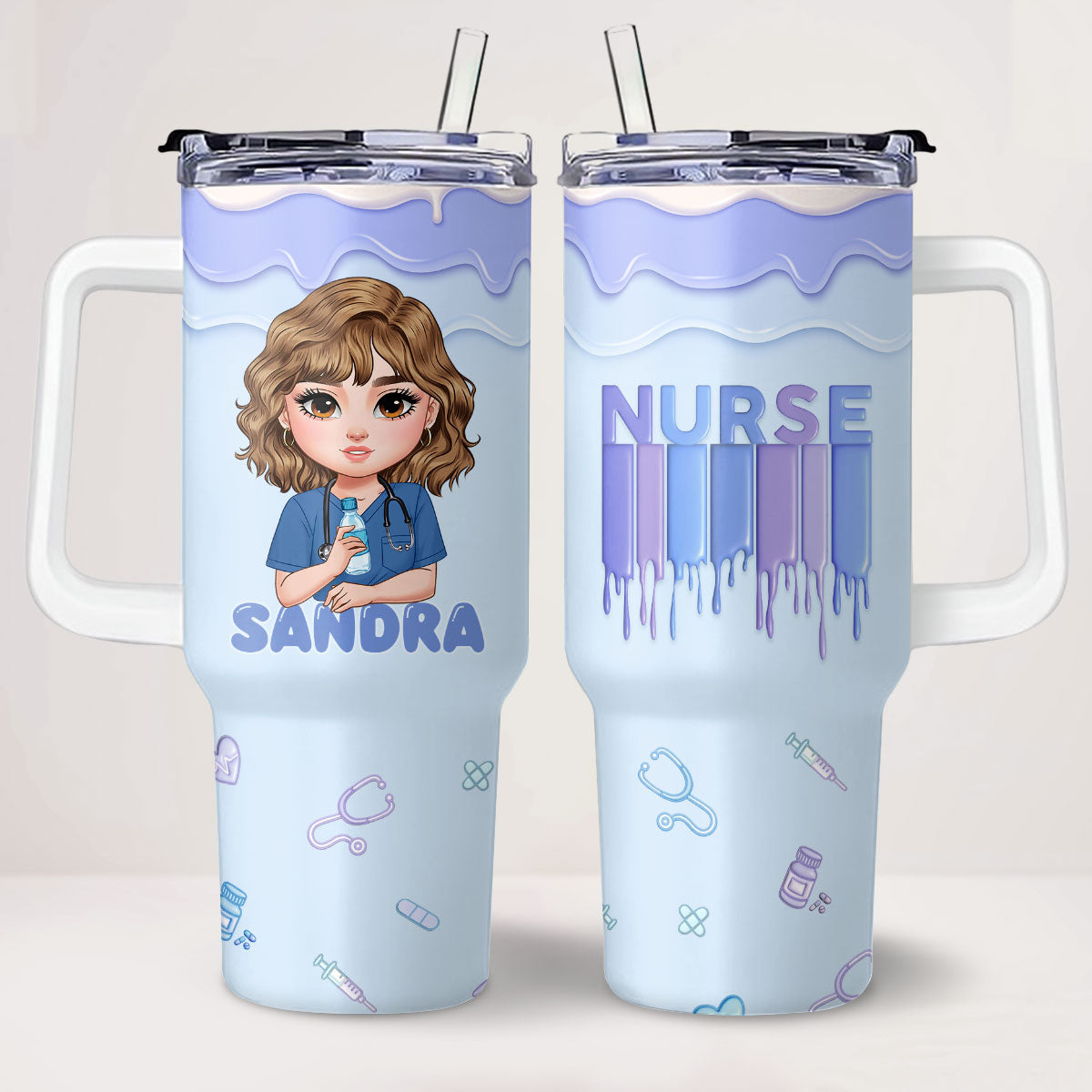 Sweet Nurse Life - Personalized Nurse 40oz Tumbler With Handle