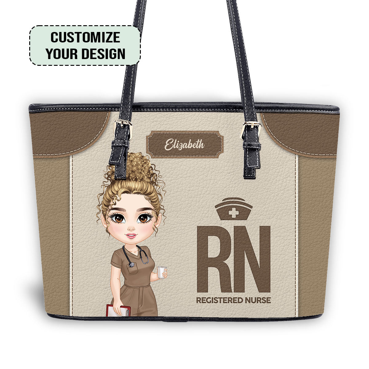 Nurse Life Goes On - Personalized Custom Nurse Leather Tote Bag 