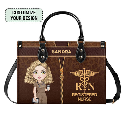 Leopard Nurse Style - Personalized Custom Leather Handbag