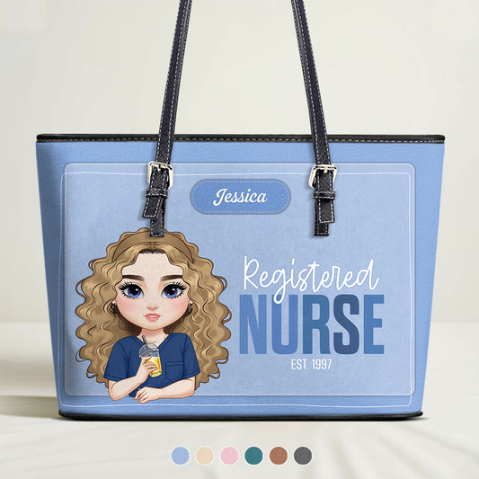 Nurse Muse - Personalized Custom Nurse Leather Tote Bag