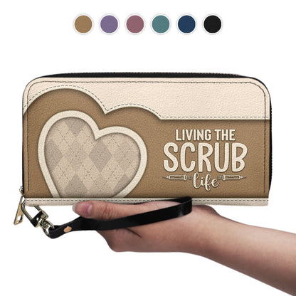 Scrub Heart - Personalized Nurse Leather Long Wallet