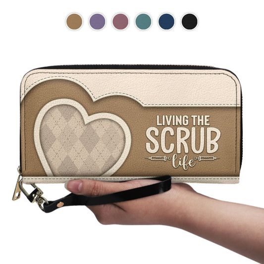 Scrub Heart - Personalized Nurse Leather Long Wallet
