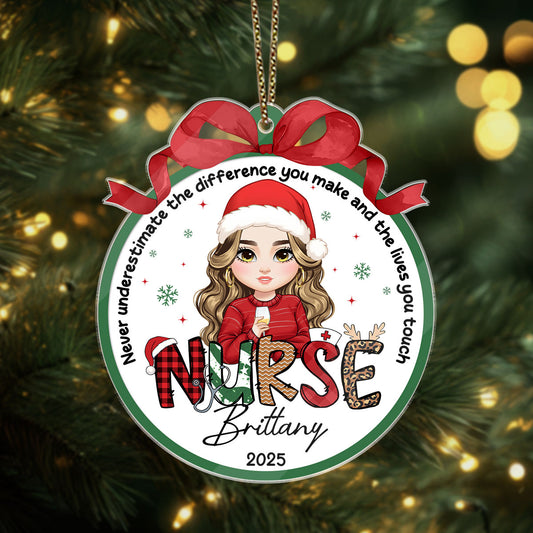 The Difference You Make - Personalized Nurse Acrylic Ornament