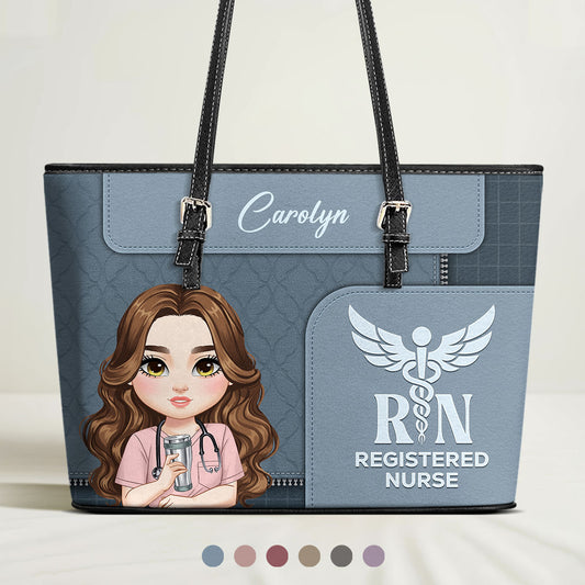 Gentle Nurse Life - Personalized Custom Nurse Leather Tote Bag
