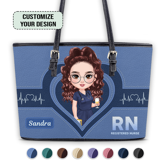 The Scrub Life - Personalized Custom Nurse Leather Tote Bag