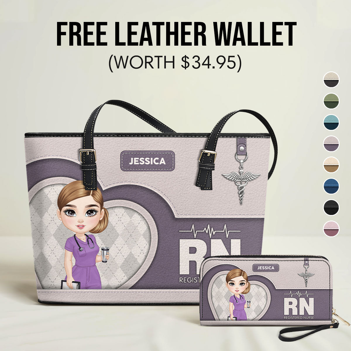 Nurse Basic Style - Personalized Custom Nurse Leather Tote Bag Deal