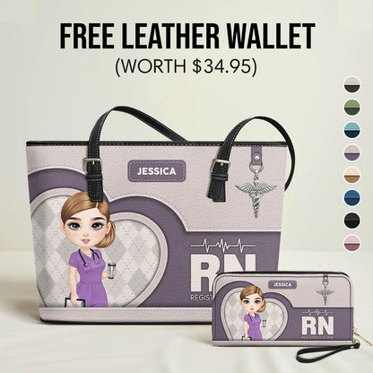 Nurse Basic Style - Personalized Custom Nurse Leather Tote Bag Deal