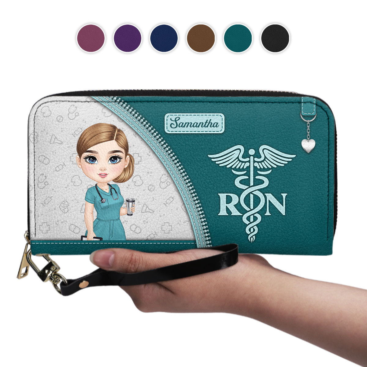 Simple Nurse Life - Personalized Nurse Leather Long Wallet
