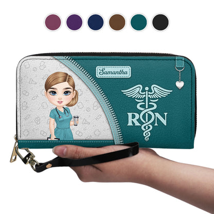 Simple Nurse Life - Personalized Nurse Leather Long Wallet