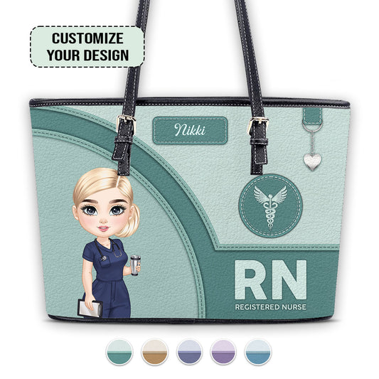 Gentle Style Nurse - Personalized Custom Nurse Leather Tote Bag