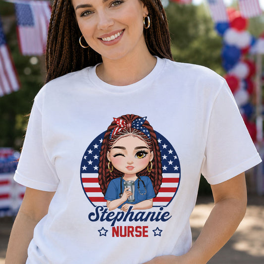 Nurse With Patriotic Spirit - Personalized Custom Nurse T-shirt, Hoodie, Sweatshirt