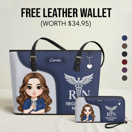 Graceful Nurse Style - Personalized Custom Nurse Leather Tote Bag Deal