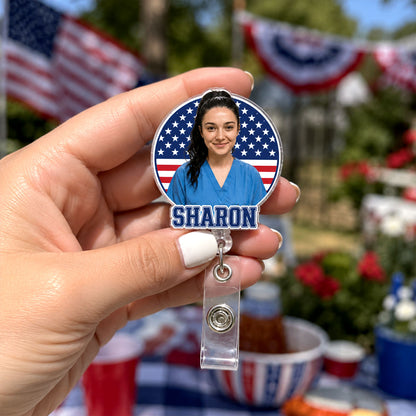 Proud Nurse USA - Personalized Nurse Badge Reel