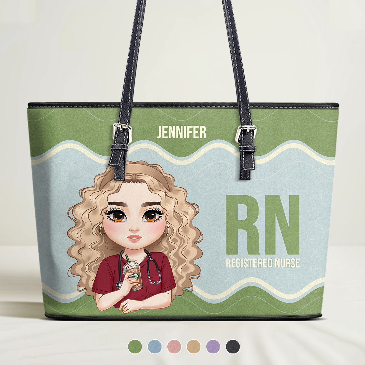 Wonderful Nurse Life - Personalized Custom Nurse Leather Tote Bag