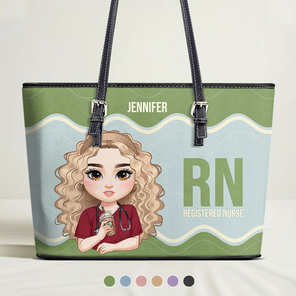 Wonderful Nurse Life - Personalized Custom Nurse Leather Tote Bag