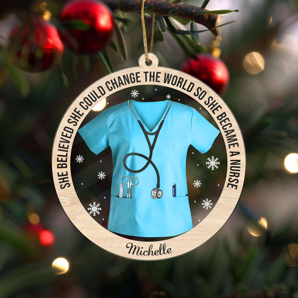 She Believed She Could - Personalized Nurse Acrylic Ornament