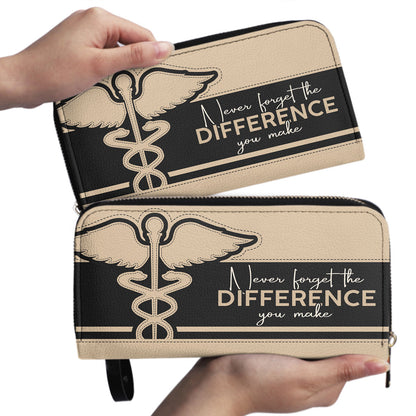 Never Forget - Personalized Nurse Leather Clutch Purse