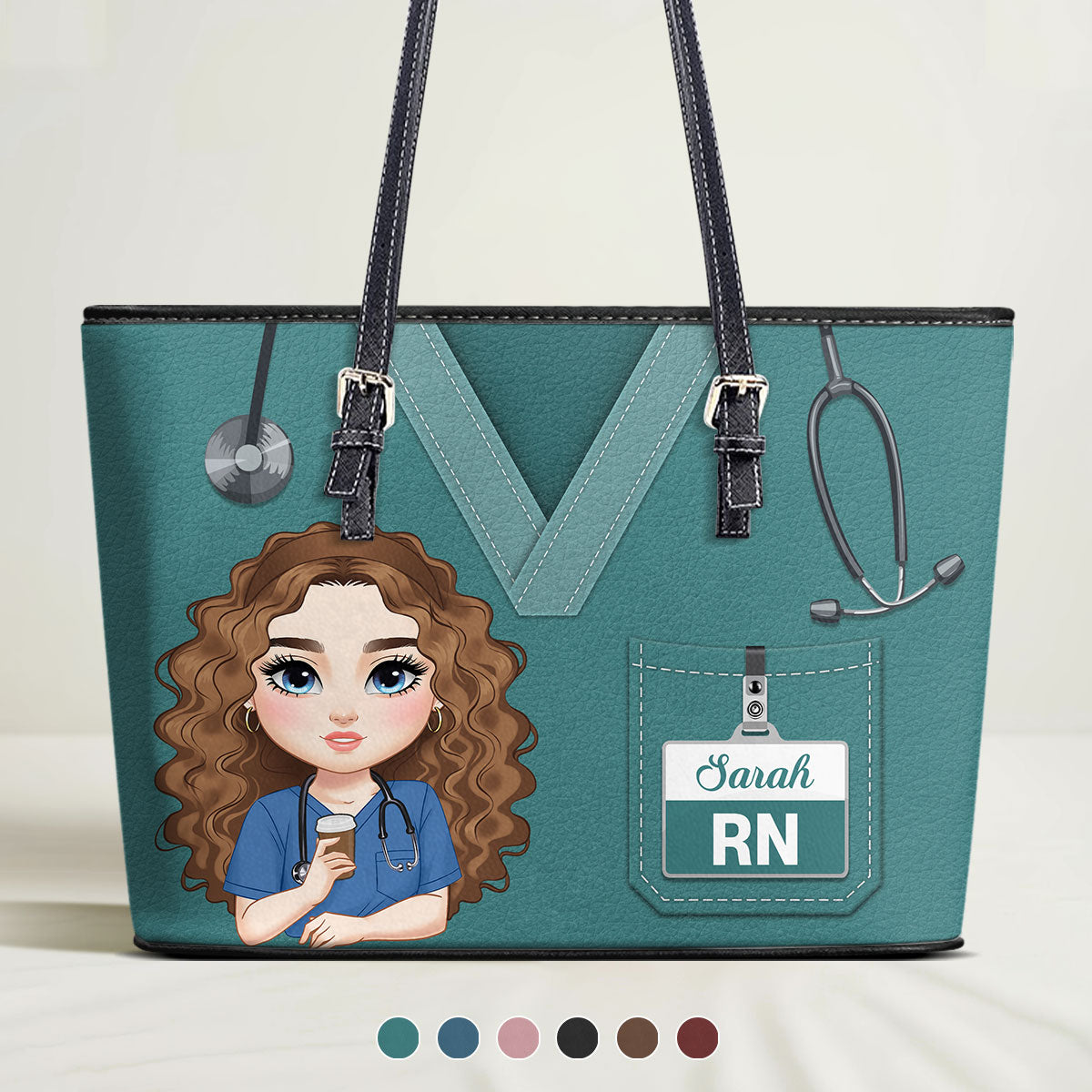 Nurse Perfect Scrub - Personalized Custom Nurse Leather Tote Bag