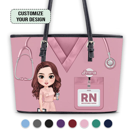 Real Nurse - Personalized Custom Nurse Leather Tote Bag