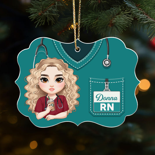 Sparkling Holiday Nurse - Personalized Nurse Acrylic Ornament