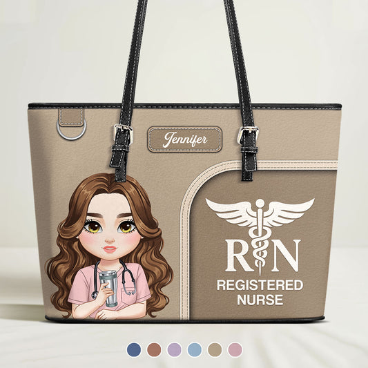Clean Nurse Style - Personalized Custom Nurse Leather Tote Bag