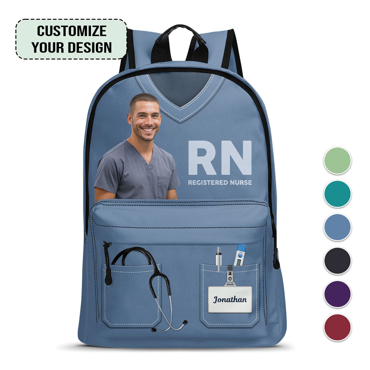 Nurse Scrubs Photo - Personalized Backpack