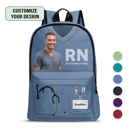 Nurse Scrubs Photo - Personalized Backpack