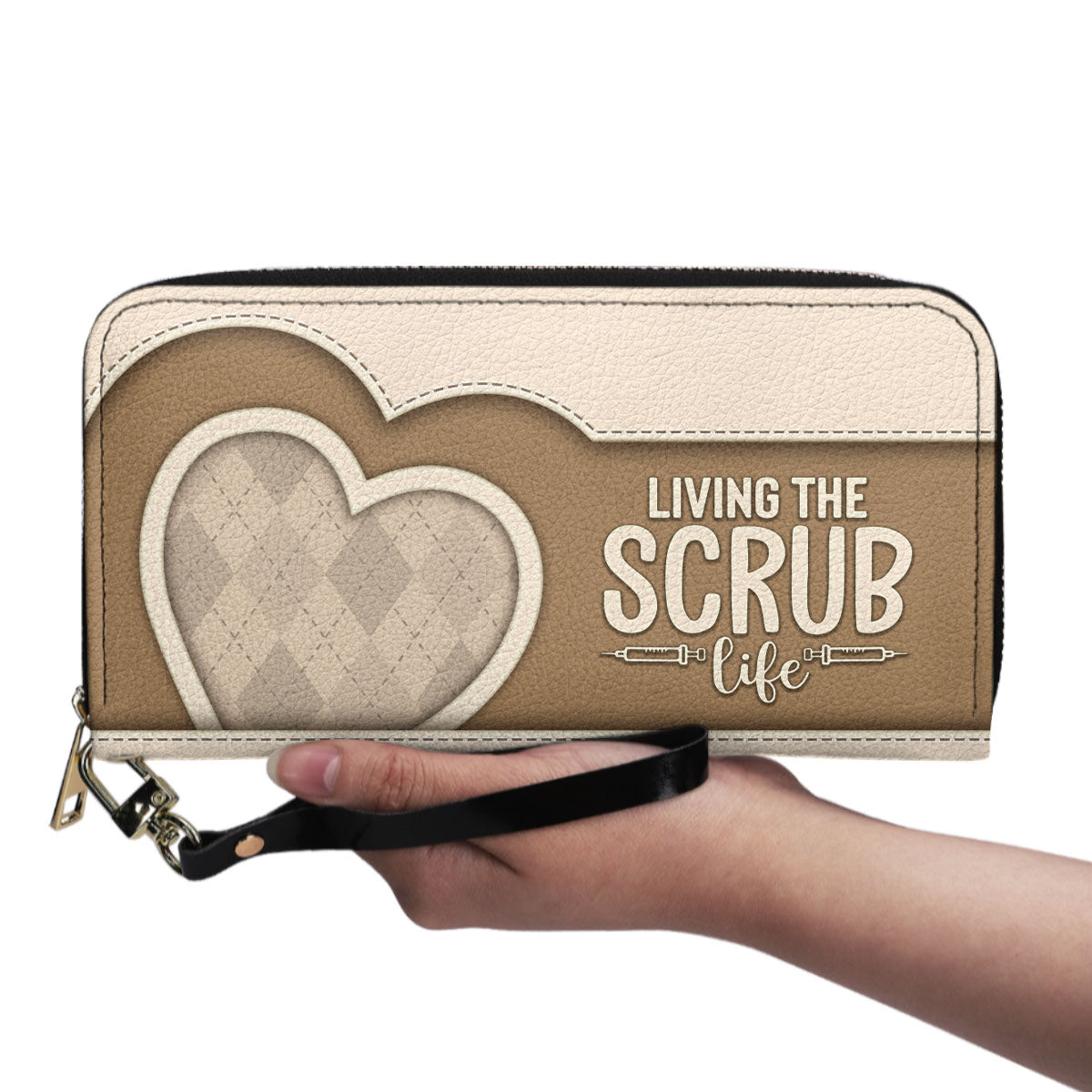 Scrub Heart - Personalized Nurse Leather Long Wallet