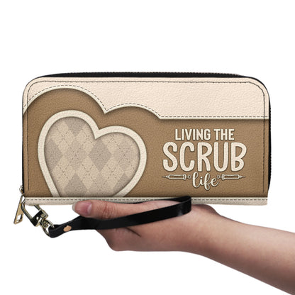Scrub Heart - Personalized Nurse Leather Long Wallet