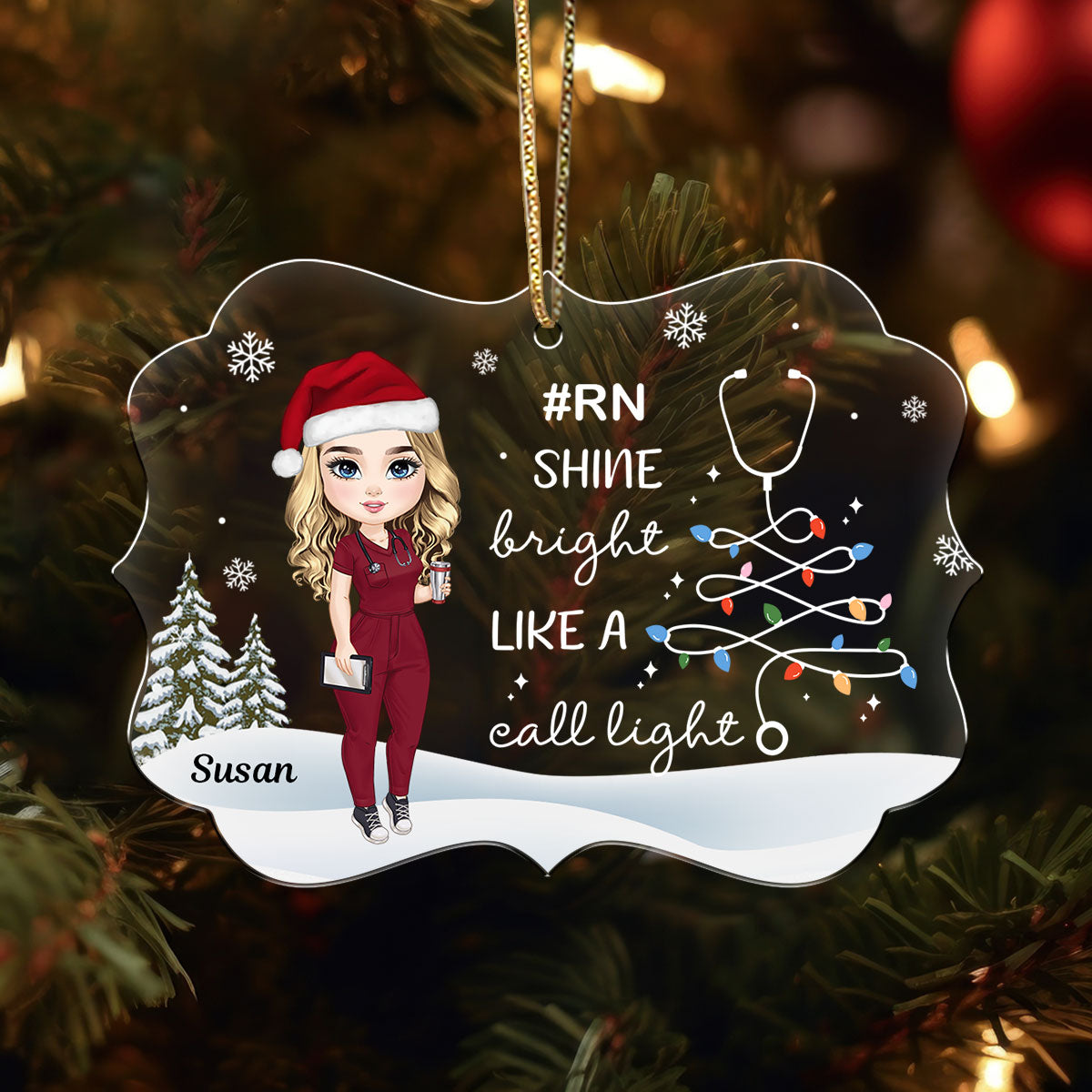 Nurse Shine Bright - Personalized Nurse Acrylic Ornament