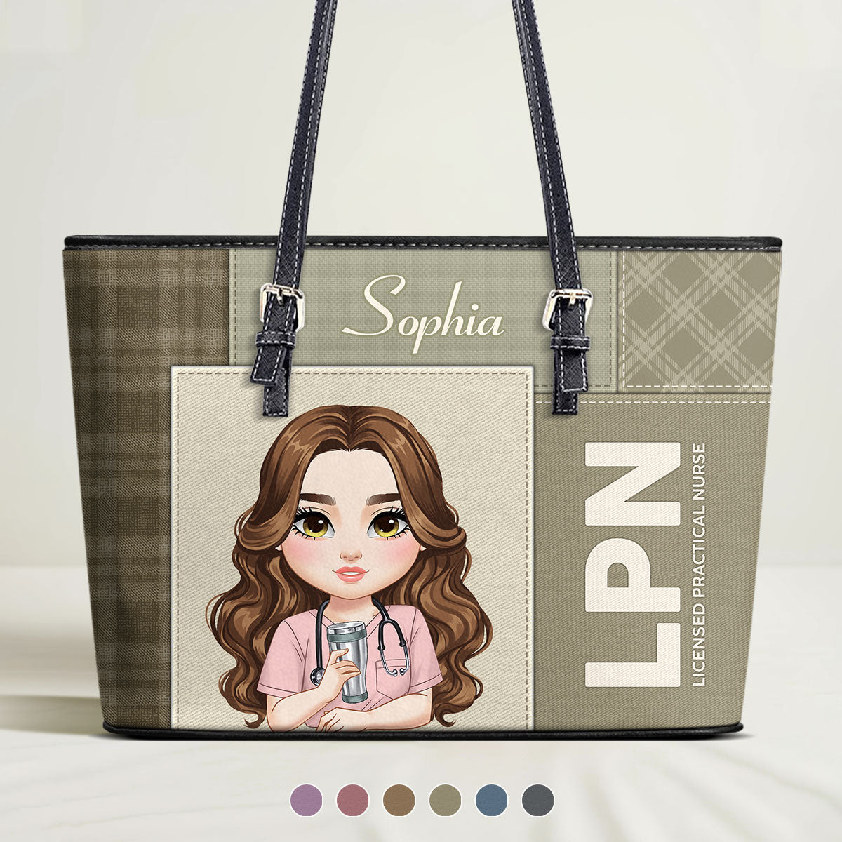 Flawless Nurse Style - Personalized Custom Nurse Leather Tote Bag