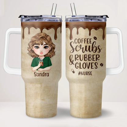 Coffee Nurse Life - Personalized Nurse 40oz Tumbler With Handle
