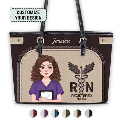 Enough To Be - Personalized Custom Nurse Leather Tote Bag