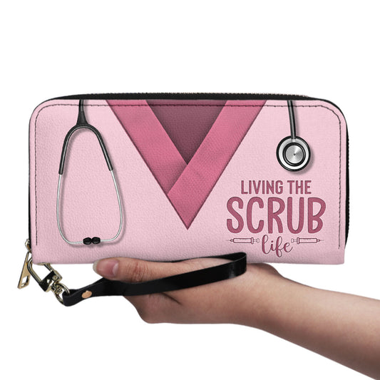 Scrub Love - Personalized Nurse Leather Clutch Purse