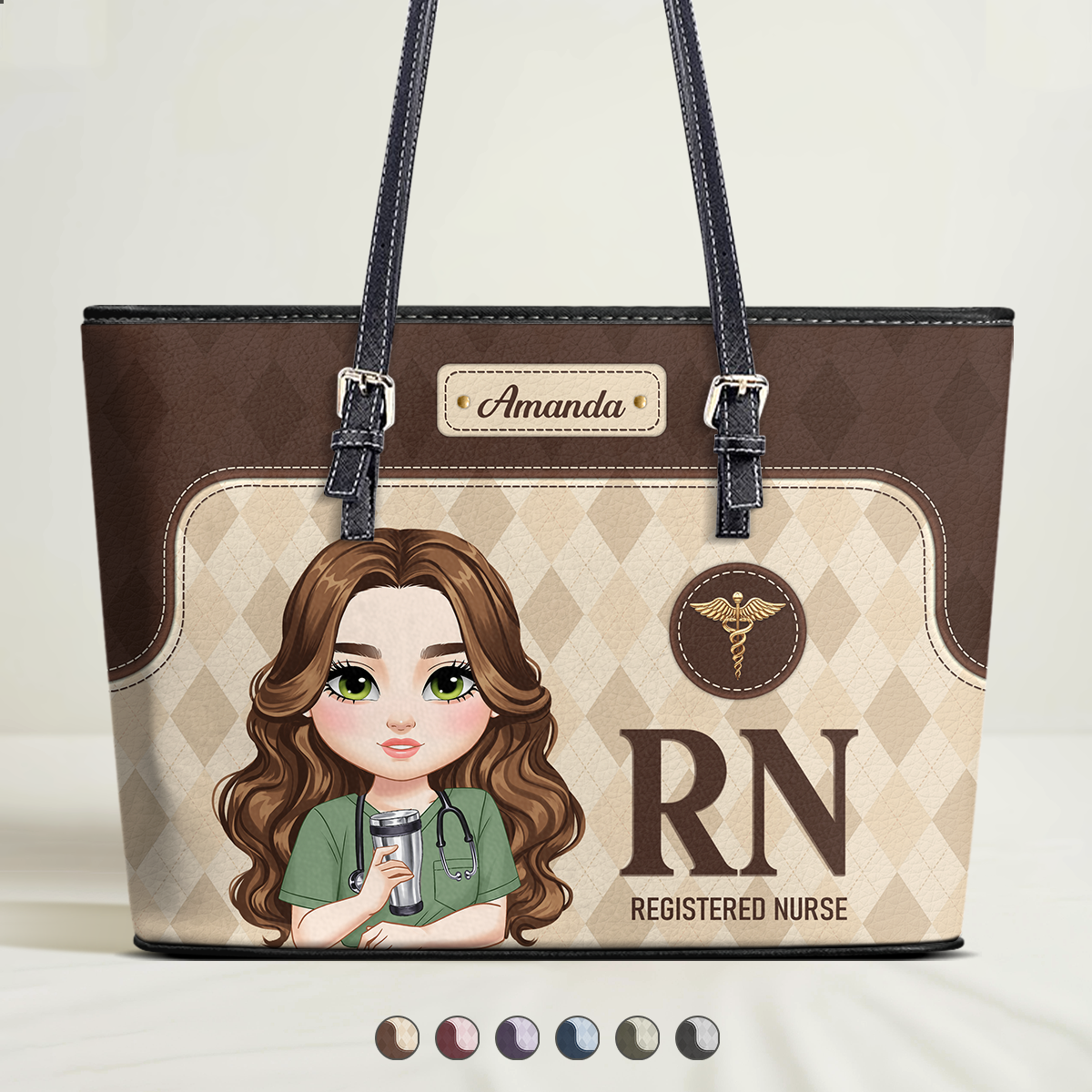 Nurse Signature Style - Personalized Custom Nurse Leather Tote Bag