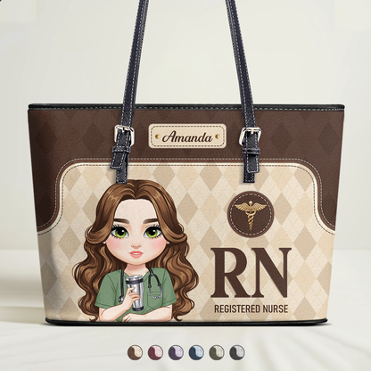 Nurse Signature Style - Personalized Custom Nurse Leather Tote Bag