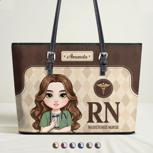 Nurse Signature Style - Personalized Custom Nurse Leather Tote Bag
