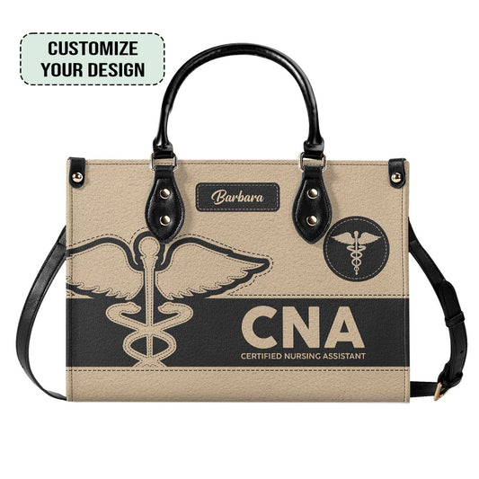 Neutral Style Nurse - Personalized Custom Leather Handbag