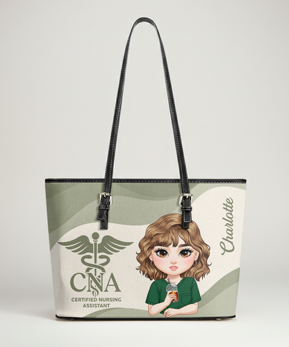 Iconic Nurse Life - Personalized Custom Nurse Leather Tote Bag
