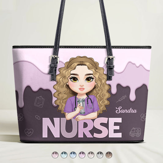 Super Hot Nurse - Personalized Custom Nurse Leather Tote Bag