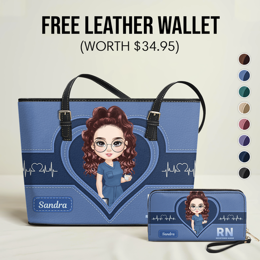 The Scrub Life - Personalized Custom Nurse Leather Tote Bag Deal