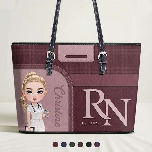 Nurse Prestige - Personalized Custom Nurse Leather Tote Bag