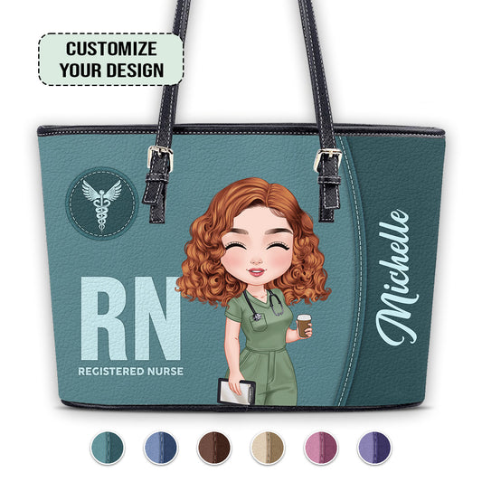 Timeless Style Nurse - Personalized Custom Nurse Leather Tote Bag