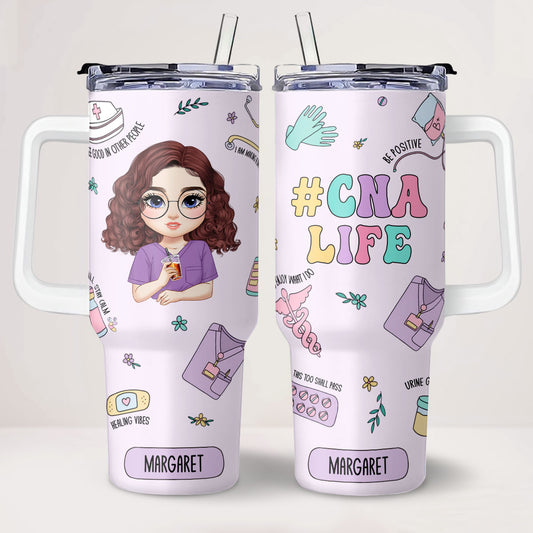Nurse Life - Personalized Nurse 40oz Tumbler With Handle