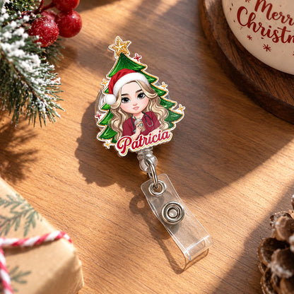 Nurse Pine Tree - Personalized Nurse Badge Reel