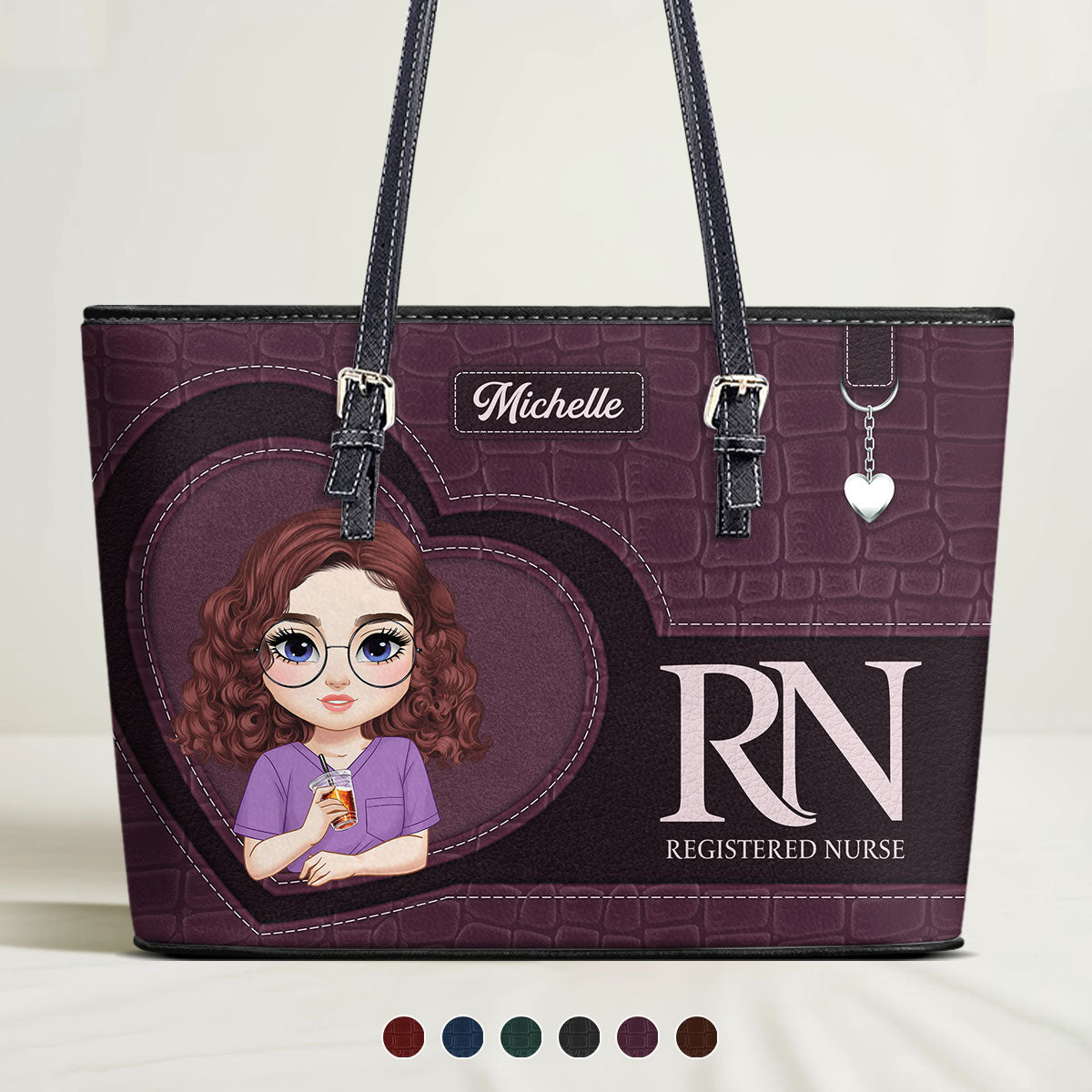Dedicated Nurse Life - Personalized Custom Nurse Leather Tote Bag