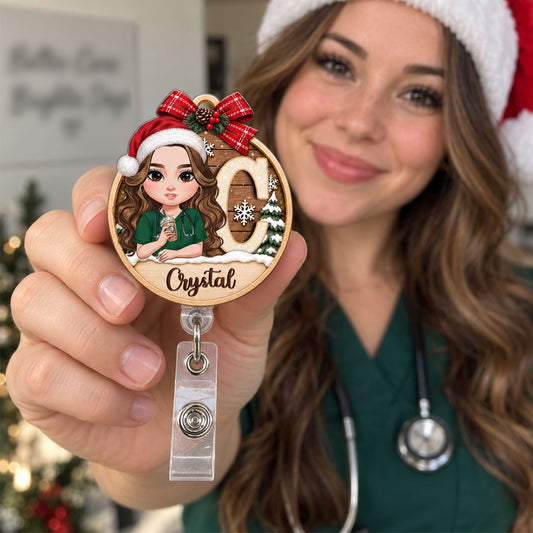 Cozy Holiday For Nurse - Personalized Nurse Badge Reel