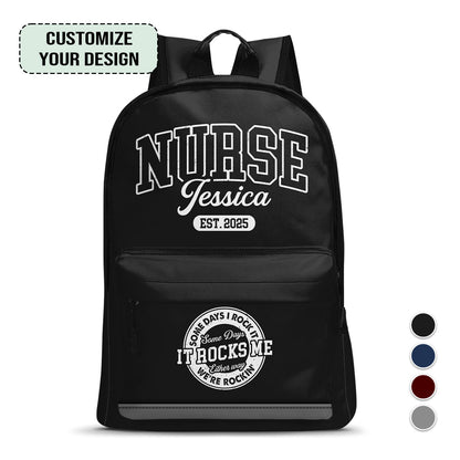 Varsity Style Nurse - Personalized Backpack